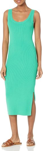 The Drop Women's Yasmin Rib Midi Sweater Tank Dress